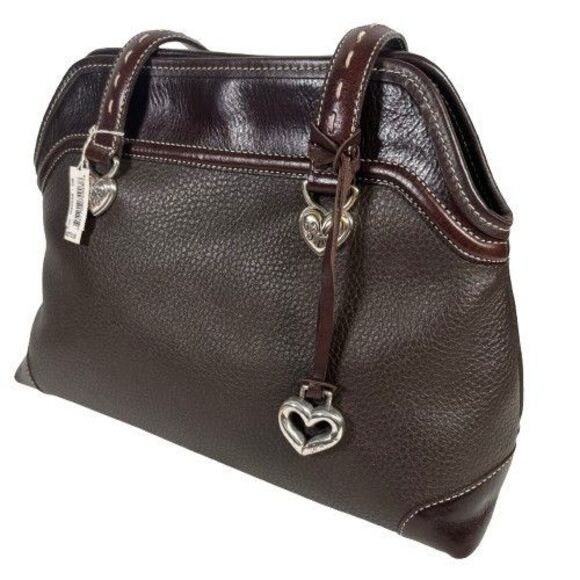 New Brighton Brown Mixed Leather Hobo Shoulder Bag Tote Purse MRP $270 - Picture 3 of 16